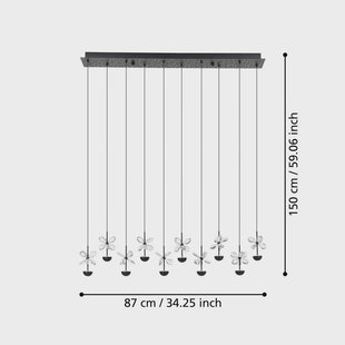 EGLO Stars Of Light LED-hanglamp Pianopoli, zwart, L. 87 cm