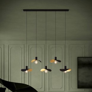 EGLO Stars Of Light hanglamp Saceda, 5-lamps, zwart/goud