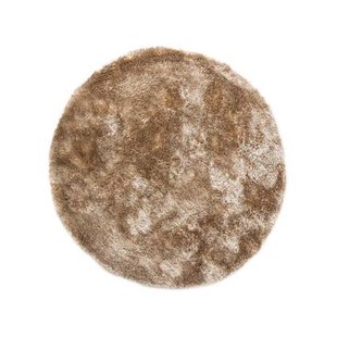 Tapeso Rond shaggy vloerkleed - Spark beige - 200 cm
