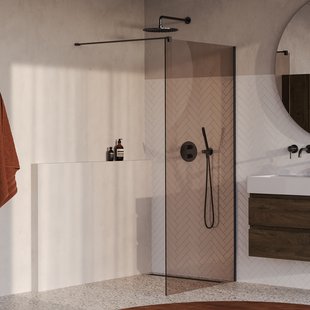 BRAUER Oblivion inloopdouche brons glas 100x200 incl. glascoating PVD gunmetal geborsteld