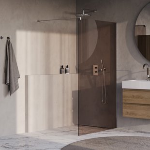 BRAUER Oblivion inloopdouche brons glas 120x200 incl. glascoating chroom