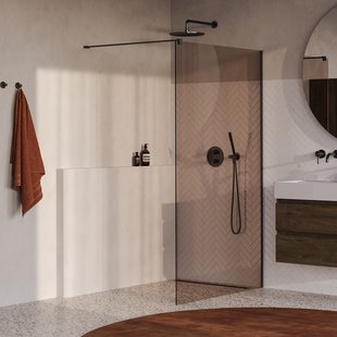 BRAUER Oblivion inloopdouche brons glas 120x200 incl. glascoating PVD gunmetal geborsteld