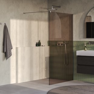 BRAUER Oblivion inloopdouche brons glas 120x200 incl. glascoating PVD RVS-kleurig geborsteld