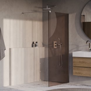 BRAUER Oblivion inloopdouche brons glas 90x200 incl. glascoating chroom