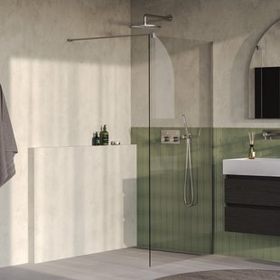 BRAUER Oblivion inloopdouche helder glas 100x200 incl. glascoating PVD RVS-kleurig geborsteld