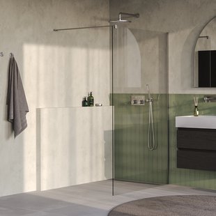 BRAUER Oblivion inloopdouche helder glas 120x200 incl. glascoating PVD RVS-kleurig geborsteld