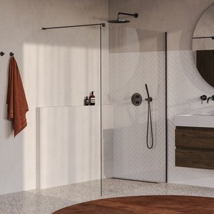 BRAUER Oblivion inloopdouche helder glas 130x200 incl. glascoating PVD gunmetal geborsteld