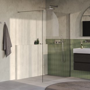 BRAUER Oblivion inloopdouche helder glas 130x200 incl. glascoating PVD RVS-kleurig geborsteld