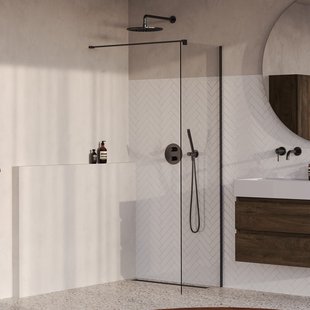 BRAUER Oblivion inloopdouche helder glas 60x200 incl. glascoating PVD gunmetal geborsteld