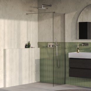 BRAUER Oblivion inloopdouche helder glas 60x200 incl. glascoating PVD RVS-kleurig geborsteld