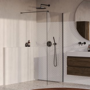 BRAUER Oblivion inloopdouche helder glas 70x200 incl. glascoating PVD gunmetal geborsteld