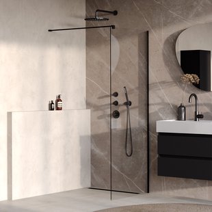 BRAUER Oblivion inloopdouche helder glas 80x200 incl. glascoating mat zwart