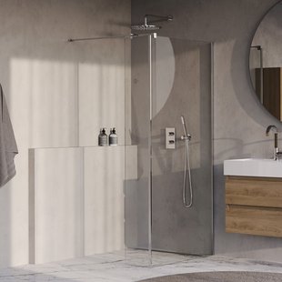 BRAUER Oblivion inloopdouche helder glas 100x200 met zijwand 30 incl. glascoating chroom