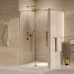 BRAUER Stellar nisdeur 2-delig draaiend helder glas 100x200 omkeerbaar incl. glascoating PVD goud geborsteld