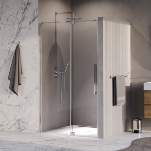 BRAUER Stellar nisdeur 2-delig draaiend helder glas 120x200 omkeerbaar incl. glascoating chroom