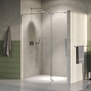 BRAUER Stellar nisdeur 2-delig draaiend helder glas 140x200 omkeerbaar incl. glascoating PVD RVS-kleurig geborsteld