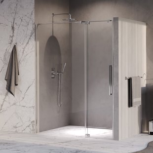 BRAUER Stellar nisdeur 2-delig draaiend helder glas 160x200 omkeerbaar incl. glascoating chroom