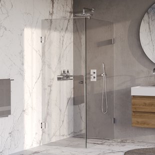 BRAUER Void Carving douchecabine met draaideur helder glas 80x120x200 incl. glascoating chroom