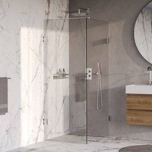 BRAUER Void Carving douchecabine met draaideur helder glas 90x100x200 incl. glascoating chroom