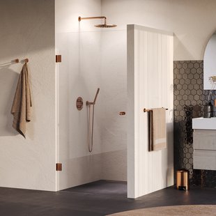 BRAUER Void Carving nisdeur helder glas 100x200 omkeerbaar incl. glascoating PVD koper geborsteld