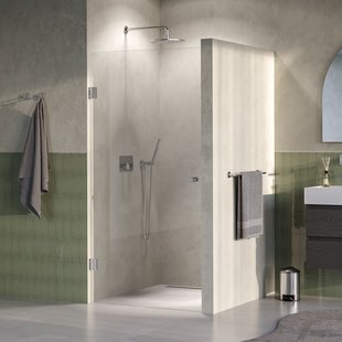 BRAUER Void Carving nisdeur helder glas 100x200 omkeerbaar incl. glascoating PVD RVS-kleurig geborsteld