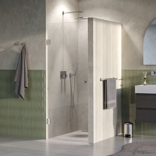 BRAUER Void Carving nisdeur helder glas 70x200 omkeerbaar incl. glascoating PVD RVS-kleurig geborsteld