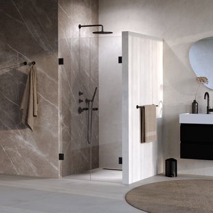 BRAUER Void Carving pendeldeuren helder glas 100x200 incl. glascoating mat zwart