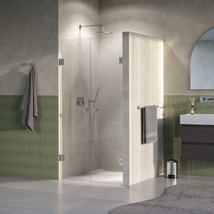 BRAUER Void Carving pendeldeuren helder glas 100x200 incl. glascoating PVD RVS-kleurig geborsteld