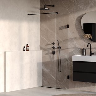 BRAUER Void inloopdouche helder glas 50x200 incl. glascoating mat zwart