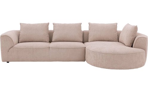 Goossens Bank Jada beige, stof, 2,5-zits, stijlvol landelijk