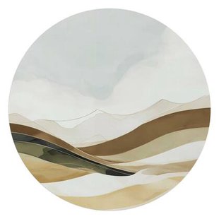 Reinders - Neutrale natuur - Glasschilderij Ø 70 cm - Beige