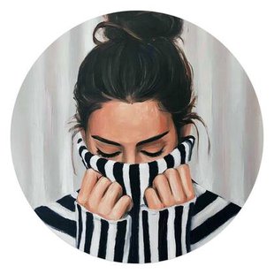 Reinders - Rustige sfeer - Glasschilderij Ø 70 cm - Zwart-Wit