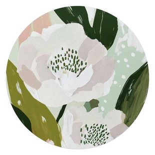 Reinders - Bloemen - Glasschilderij Ø 70 cm - Wit