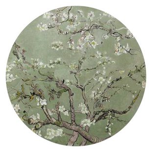 Reinders - Van Gogh - Amandelbloesem - Glasschilderij Ø 70 cm - Groen