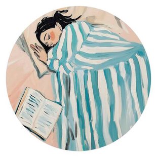 Reinders - Lees & Ontspan - Glasschilderij Ø 70 cm - Blauw