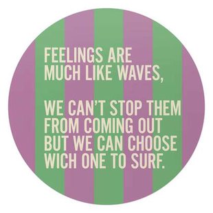 Reinders - Gevoelens zijn als golven - Glasschilderij Ø 70 cm - Paars