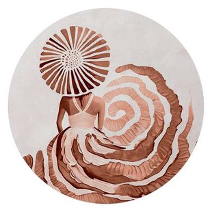 Reinders - Ronde jurk terracotta - Glasschilderij Ø 70 cm - Oranje