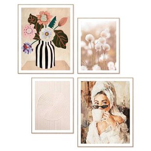 Reinders - Zondagochtendgevoel - Schilderijen set 40x50 cm - Beige