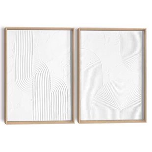 Reinders - Bogen - Abstracte wanddecoratie set met structuur 30x40 cm - Wit