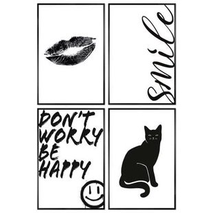 Reinders - Funky bundel - Set wanddecoratie 20x30 cm - Zwart-Wit