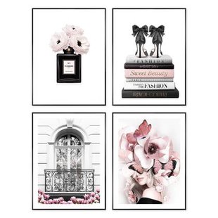 Reinders - Franse mode - Wanddecoratieset 30x40 cm - Roze