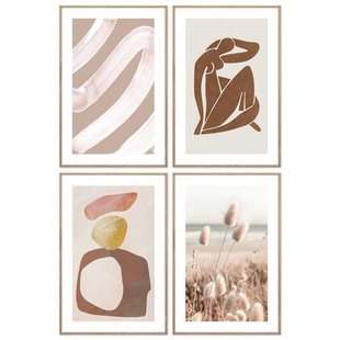 Reinders - Aards & Abstract - Wanddecoratieset 20x30 cm - Bruin