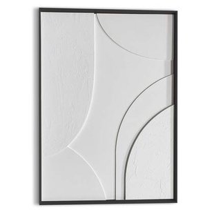 Reinders - Terrace Relief Art Schilderij - 70 x 50 cm - Wit/Walnoot