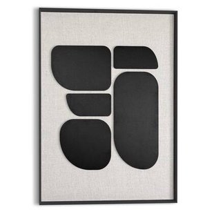 Reinders - Organic Blocks Linen Black - Schilderij 3D Art 50x70 cm - Zwart