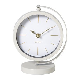 Tafelklok metaal - beige - 20x16x10.5 cm