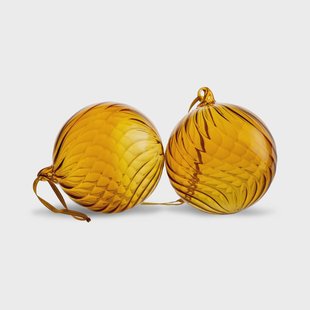 Byon Opacity kerstbal M Ø8 cm 2-pack Geel