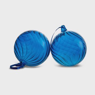 Byon Opacity kerstbal M Ø8 cm 2-pack Blauw