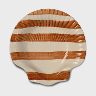 Byon Armona Stripe bord 23,5x23,5 cm Lichtbruin-wit