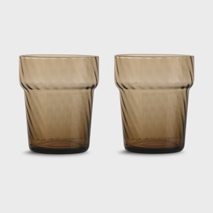 Byon Opacity drinkglas 30 cl 2-pack Bruin