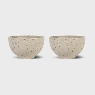 Sagaform Ditte kom 2-pack Beige-wijnrood